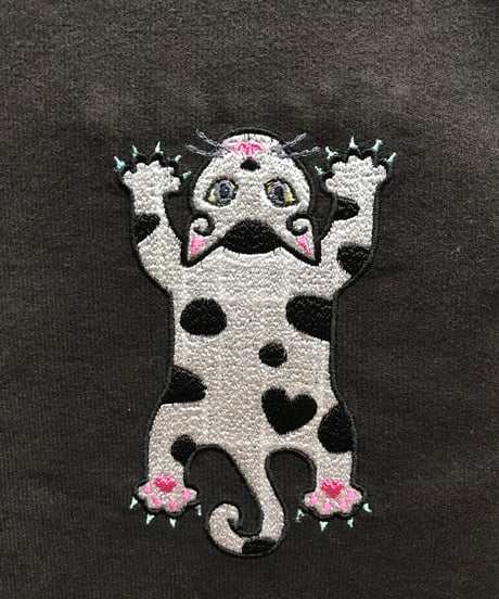 刺繍サコッシュ (CAT- No.7)ブチ猫