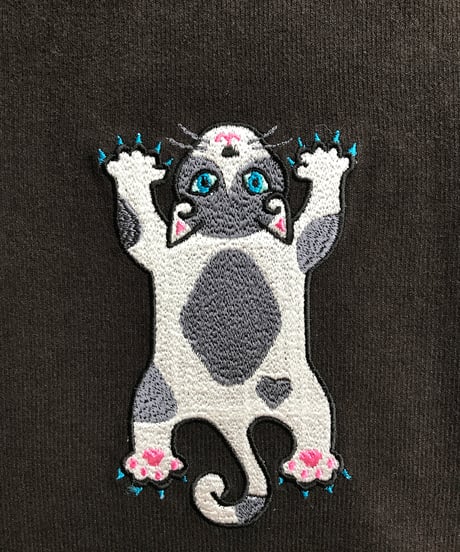 刺繍サコッシュ (CAT- No.2) ハチワレグレー