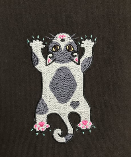 刺繍サコッシュ (CAT- No.3) グレーハチワレ