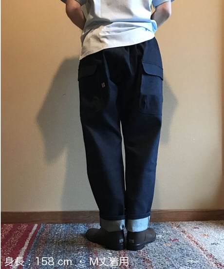 デニムワークパンツ（濃紺：ムラデニム）普通~厚手 11oz くらい