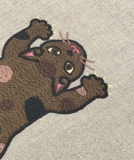 リネン刺繍サコッシュ ( No.15 ) サビちゃん２