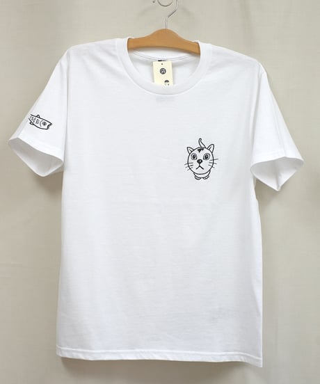 刺繍Tシャツ( おすわり猫ちゃん/6oz )