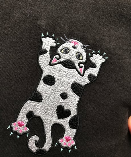 刺繍サコッシュ (CAT- No.7)ブチ猫