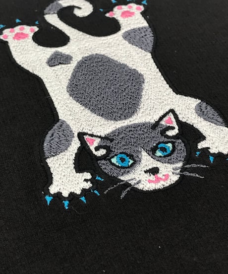 刺繍サコッシュ (CAT- No.2) ハチワレグレー