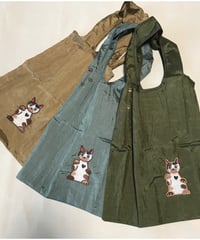 招き猫刺繍バッグ （三毛猫)