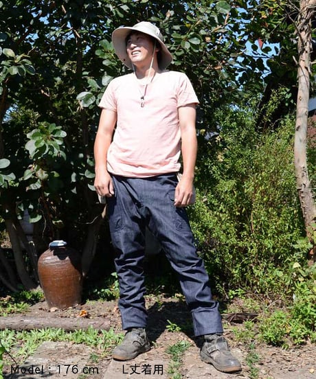 デニムワークパンツ（濃紺：ムラデニム）普通~厚手 11oz くらい