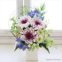 薄紫菊の仏花＜あけぼの Sサイズ＞ プリザーブドフラワー | アトリエ
