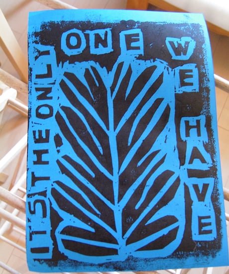 WOOD CUT PRINT - IT'S THE ONLY ONE WE HAVE -