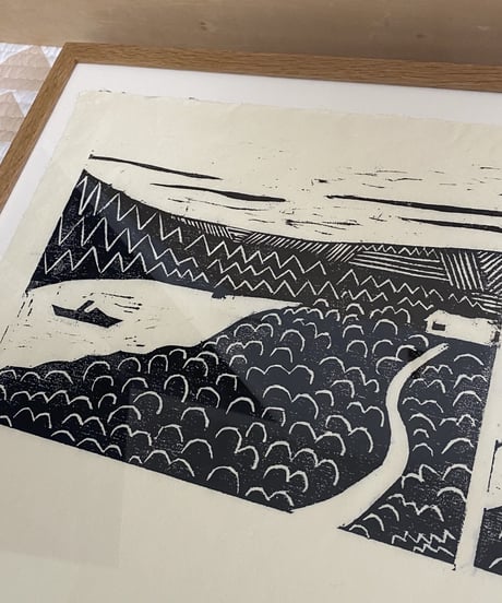 WOOD CUT PRINT -Trip-