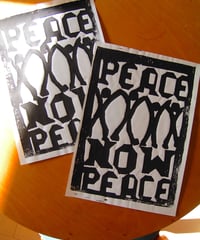 WOOD CUT PRINT - PEACE NOW