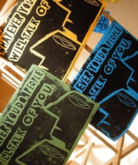 WOOD CUT PRINT - WHATEVER YOU DO. PEOPLE WILL TALK OF YOU -