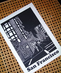 WOOD CUT PRINT -San Francisco-