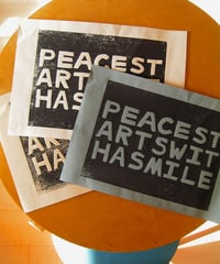 WOOD CUT PRINT - PEACE STARTS WITH A SMILE -