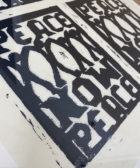 WOOD CUT PRINT -Peace Now-