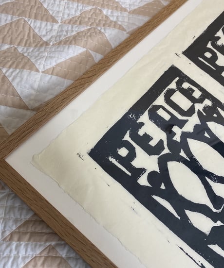 WOOD CUT PRINT -Peace Now-