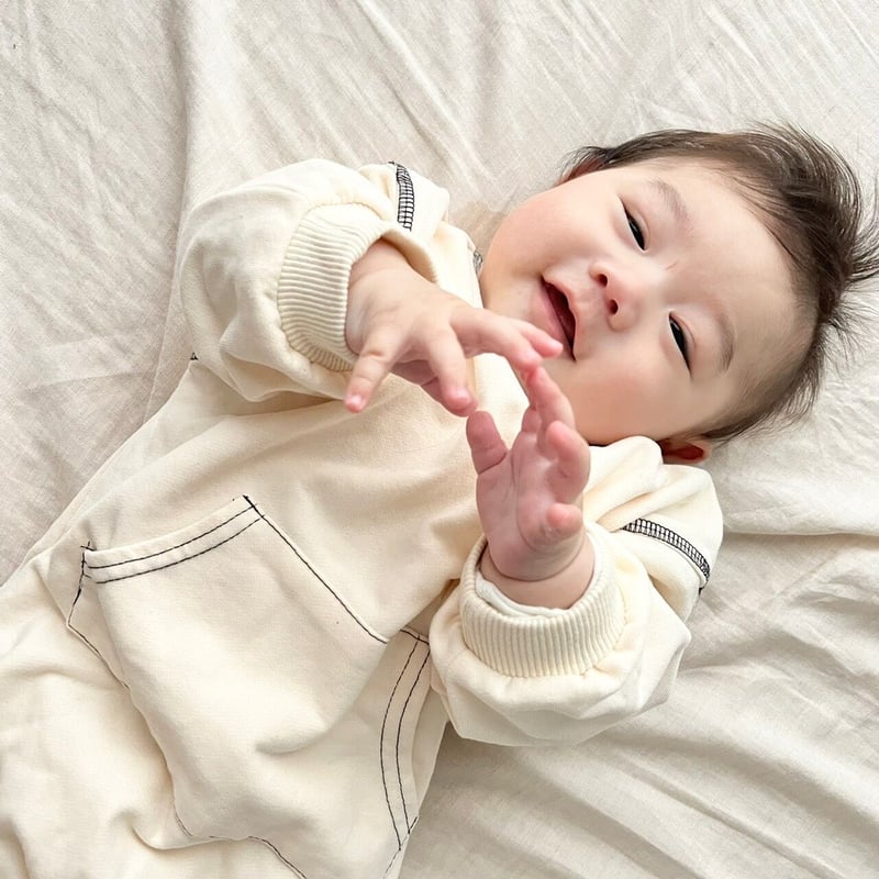 一部即納✧︎*。バックプリントロンパース0117 | Ai_r.Baby&kids