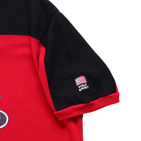 L Polo Sport Script Logo Football T Shirts Navy × Red