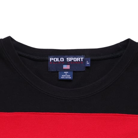 L Polo Sport Script Logo Football T Shirts Navy × Red