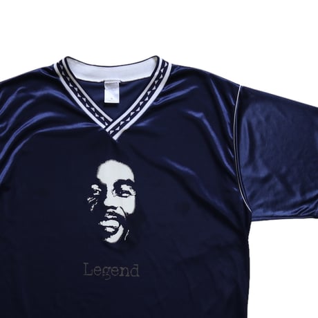 XL Unknown Bob Marley Football Jersey Navy × White