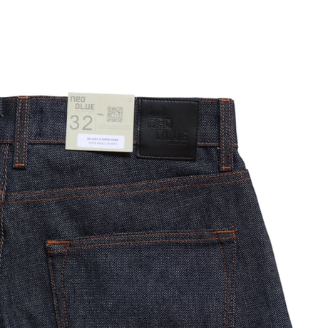 Ｗ32 Neo Blue Super Baggy Denim Shorts Supar Dark