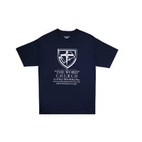 M Champion The Word Church T Shirts Navy