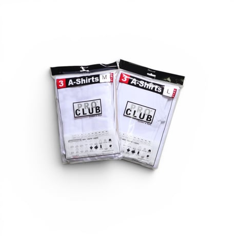 M L Pro Club A-Shirts 3Pack White
