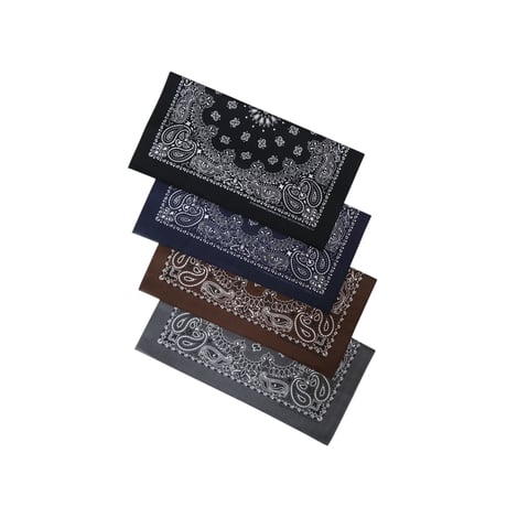 Onesize Hav-A-Hank Paisley Bandana Black Navy Brown Chacoal