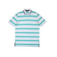 M Polo Golf Border Polo Shirts White × Turquoise