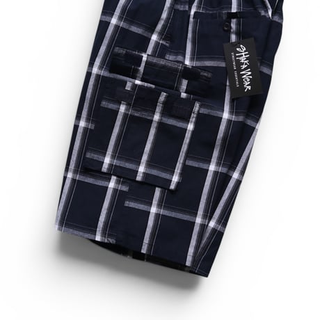 M～L 【Restock】 Shaka Wear 5.6oz Plaid Shorts Navy
