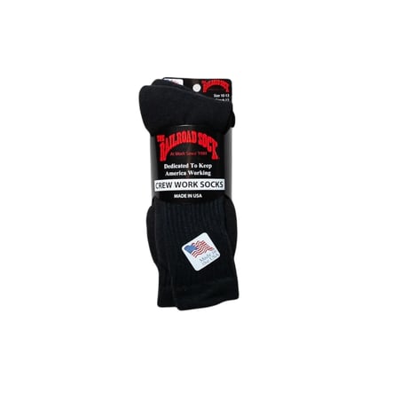 The Railroad Sock Crew Work Socks 3pair White Grey Black