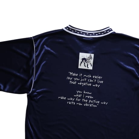 XL Unknown Bob Marley Football Jersey Navy × White