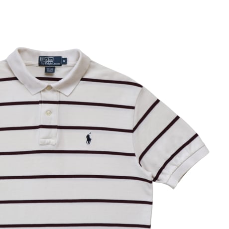 M Polo Ralph Lauren Border Polo Shirts Beige × Brown