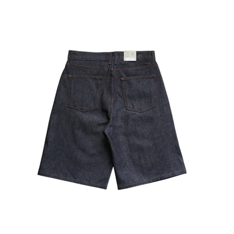 Ｗ32 Neo Blue Super Baggy Denim Shorts Supar Dark