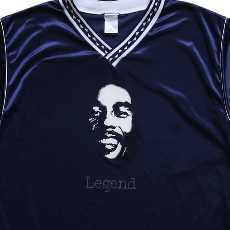 XL Unknown Bob Marley Football Jersey Navy × White