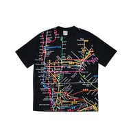 M NYC Subwayline Manhattan Map T Shirts Black