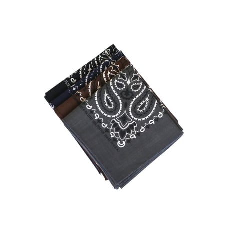 Onesize Hav-A-Hank Paisley Bandana Black Navy Brown Chacoal