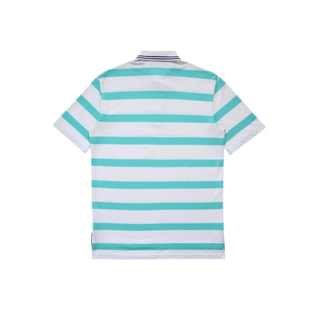 M Polo Golf Border Polo Shirts White × Turquoise
