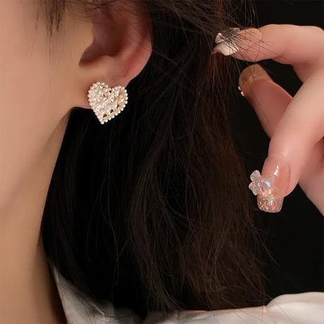 ジュエリーハートピアス