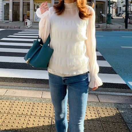 シースルーギャザーtops