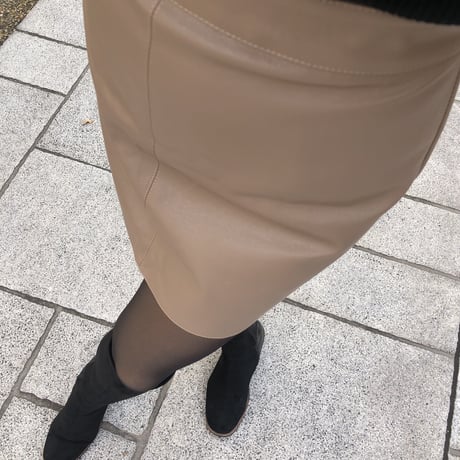 Mサイズeco leather skirt