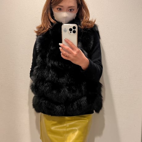 Mサイズeco leather skirt