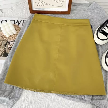 Mサイズeco leather skirt
