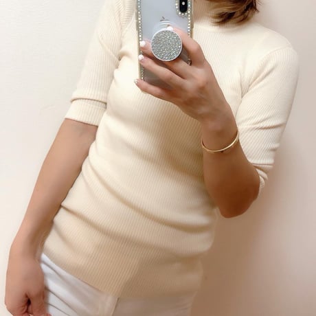 シンプルリブトップス
