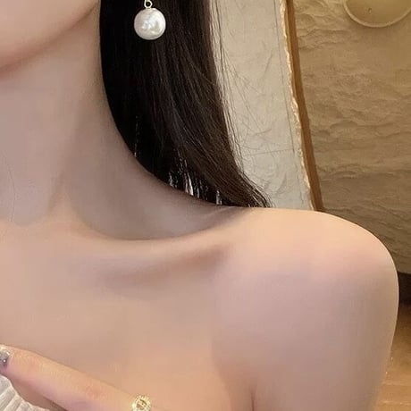 ダブルパールクリスタルピアス