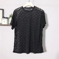 DレースシルクTシャツ
