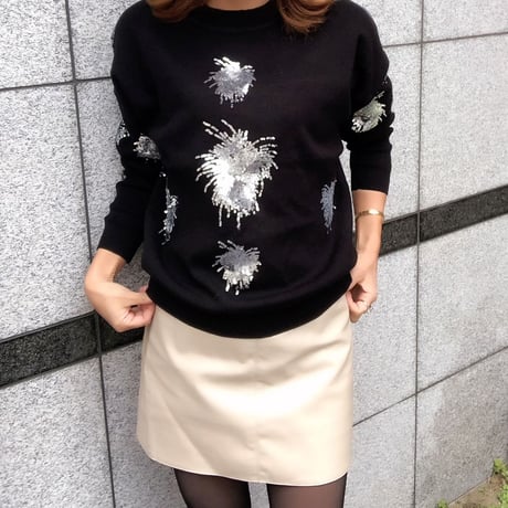 Mサイズeco leather skirt