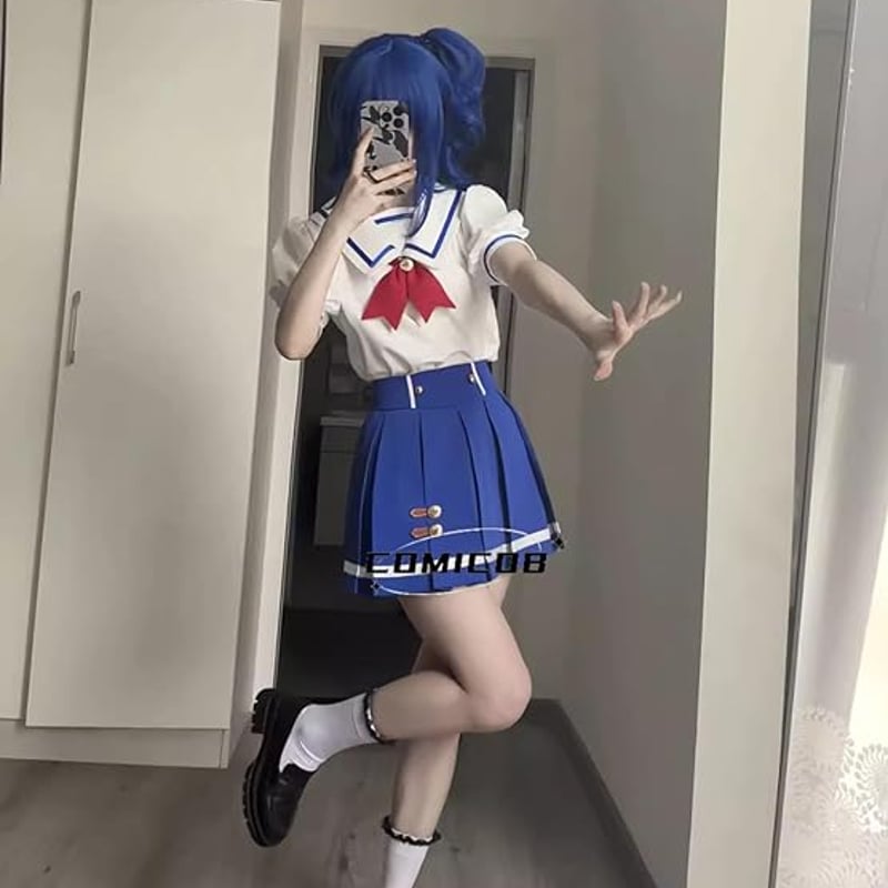 アイカツ! 霧矢あおい 学園 制服 コスプレ衣装/靴とウィッグ