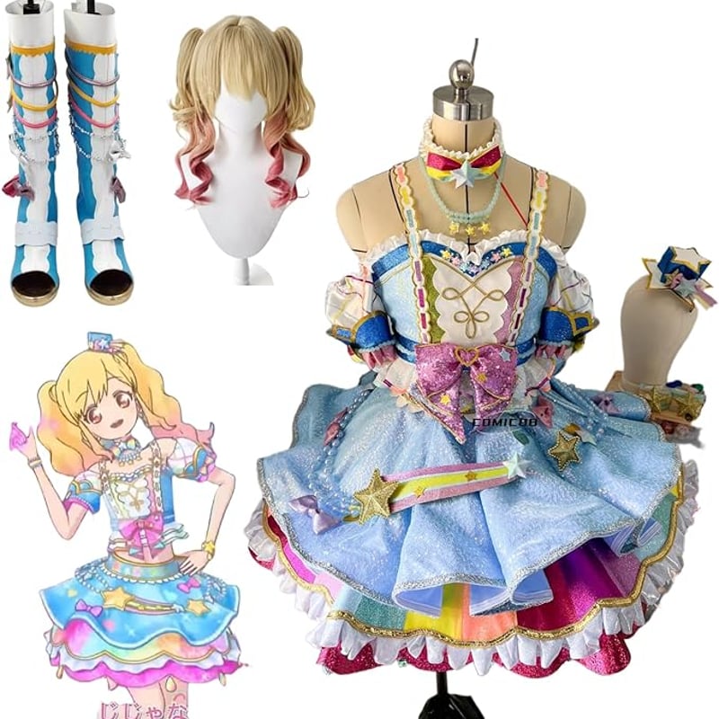アイカツスターズ! 虹野ゆめ 虹の空に歌う服 コスプレ衣装/靴と アイカツスターズ! 虹野ゆめ 虹の空に歌う服 コスプレ衣装/靴と