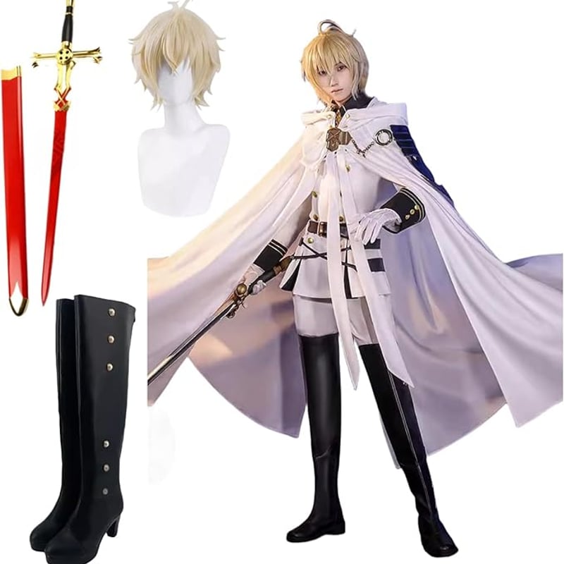 終わりのセラフ 百夜ミカエラ コスプレ衣装/靴とウィッグと道具 終わりのセラフ 百夜ミカエラ コスプレ衣装/靴とウィッグと道具