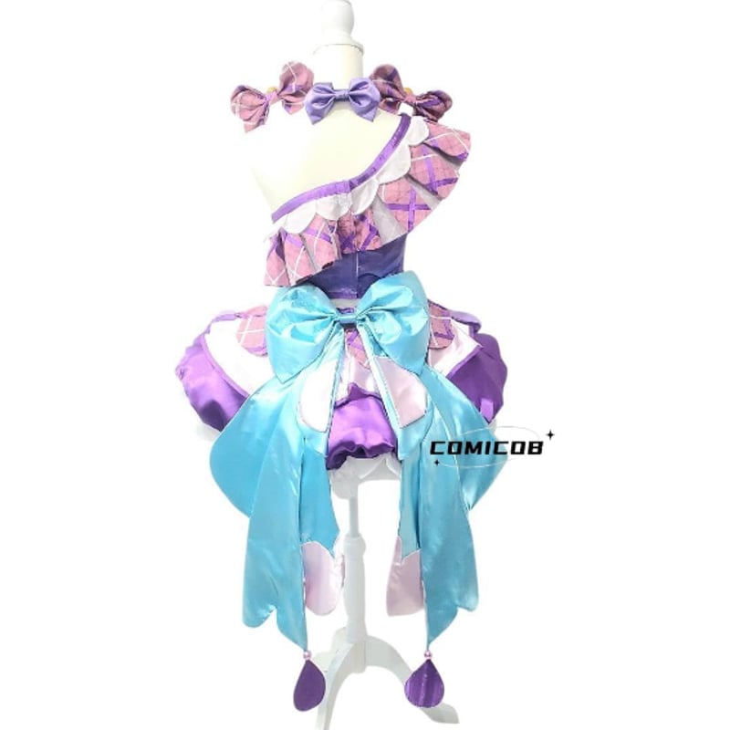 キミとアイドルプリキュア 紫雨こころ 変身後 コスプレ衣装/靴/仮髪